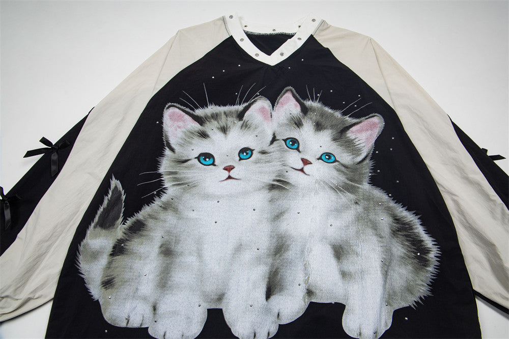 NIGHT KITTENS V-Neck Pullover '99