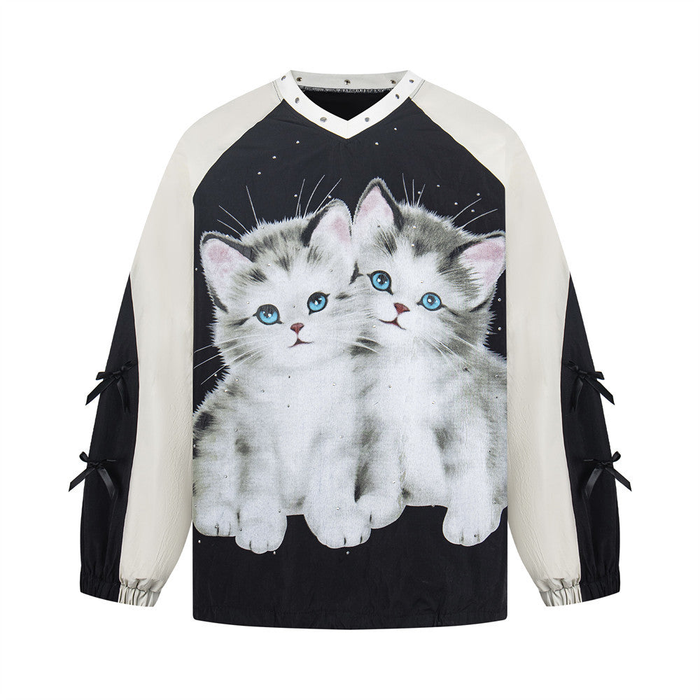 NIGHT KITTENS V-Neck Pullover '99
